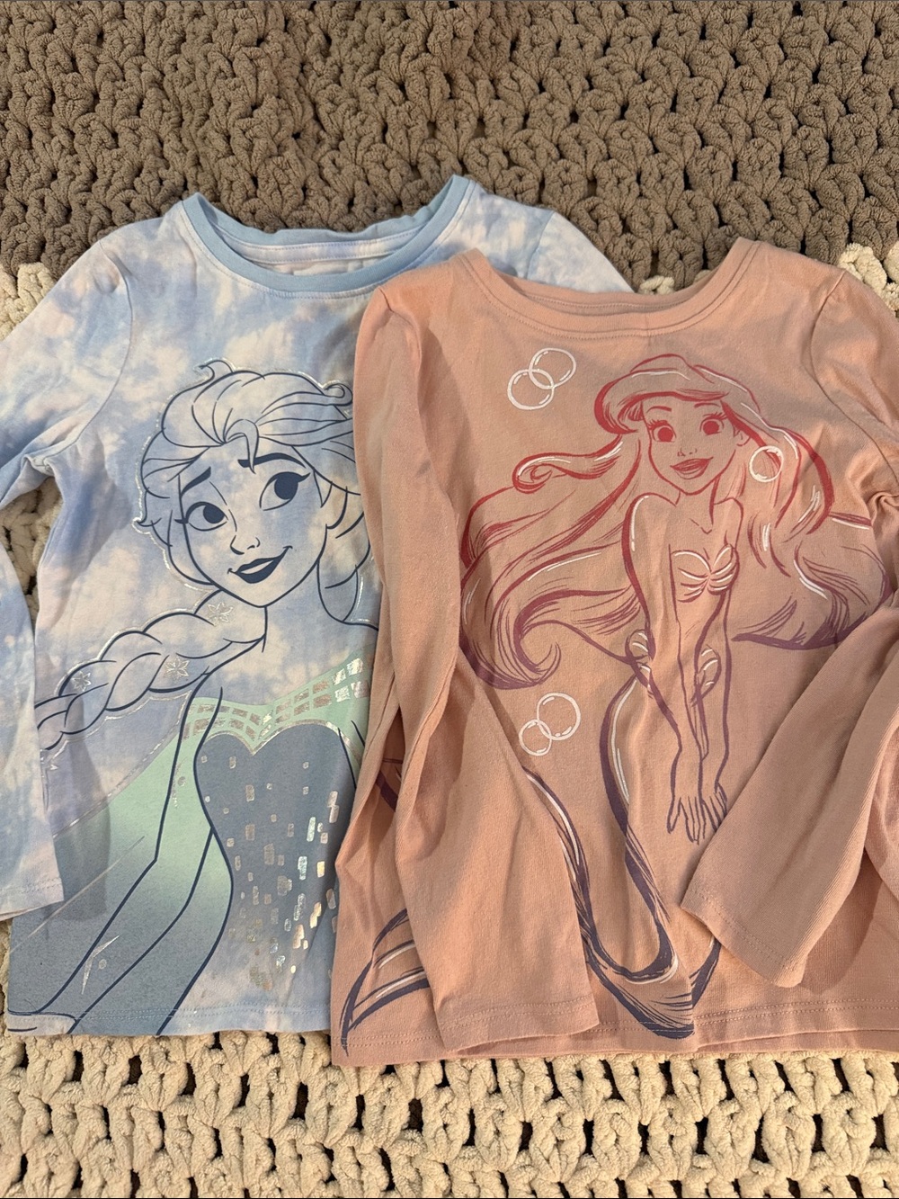 Disney Long-Sleeve Ariel & Elsa Graphic Tees